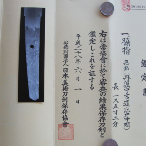 K33. Wakizashi Papered to Tamba no Kami Yoshimichi
