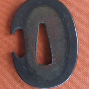 T504. Shakudo Tanto Tsuba