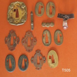 T505. Group of Gunto Sword Parts