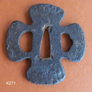 K271. Very Boney Mokogata Iron Tsuba