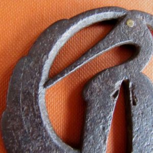 K243. Iron Sukashi Tsuba of a Crane