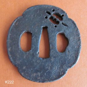 K222. Nobuie Iron Tsuba, Tortoise Shell & Turtle