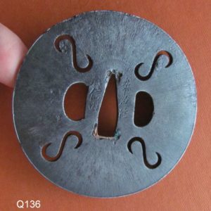 Q136. Signed, Papered Iron Tsuba w. Fine Amida