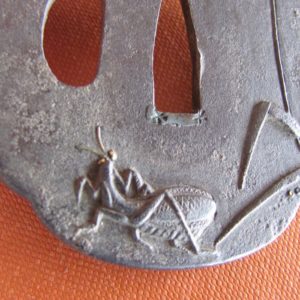 Q231. Iron Tsuba with Mantis