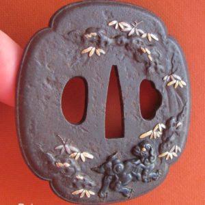 Q120. Boxed Set Daisho Tsuba. Shishi