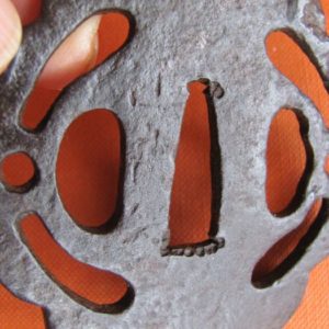 T306. Iron Sukashi Tsuba Signed Yamakichibei. Dragonflys