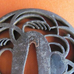 Q116. Papered Iron Sukashi Tsuba