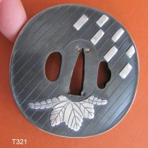 T321. Copper & Silver Tsuba