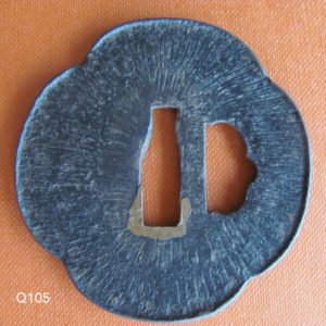 Q105. Iron Tsuba Papered to Katchushi