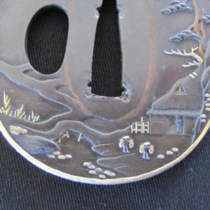 Q255. Kinko Tsuba with Silver Fukurin, Quite Nice