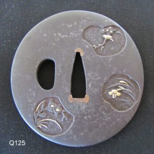 Q125. Signed Iron Tsuba, Namitoshi