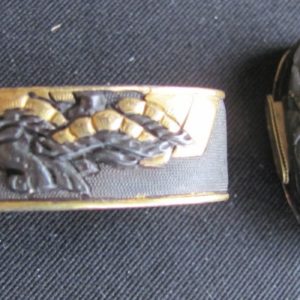 Q209. Signed Shakudo & Gold Fuchi Kashira