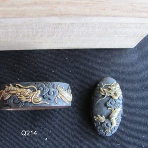 Q214. Shakudo & Gold Dragon Fuchi Kashira