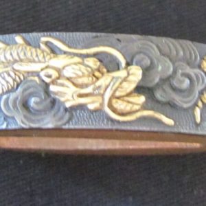 Q214. Shakudo & Gold Dragon Fuchi Kashira