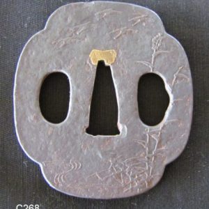 C268. Etched Iron Tsuba