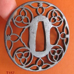 T157. Iron sukashi tsuba, Higo