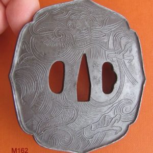 M162. Signed huge iron tsuba