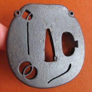 T359. Iron Sukashi Tsuba. Tea Ceremony