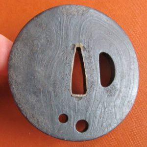 T360. Signed Myochin Mokume Tsuba