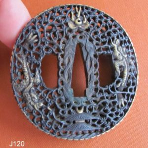 J120. Namban Tsuba, Sino-Tibetan Qing