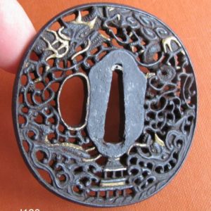 J123. Dragon Gate Tsuba, Japanese Copy of Qing