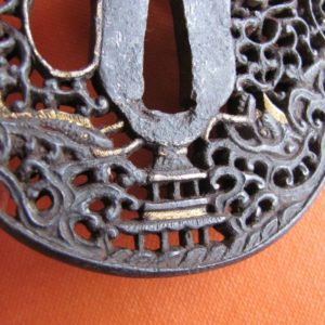 J123. Dragon Gate Tsuba, Japanese Copy of Qing