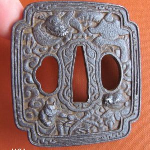 J124. Namban Tsuba, Chinese Export