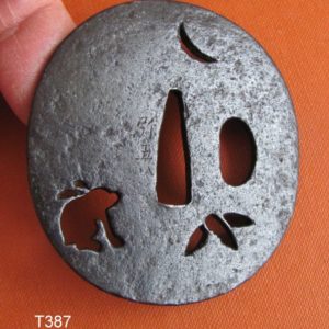 T387. Signed Ji Sukashi Tsuba