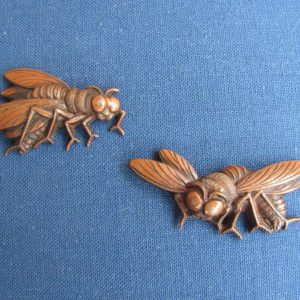 A118. Copper Menuki of Wasps