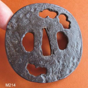 M214. Sukashi Tsuba signed Aizu Ju Shoami