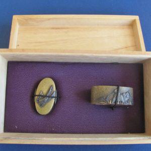 R107. Fuchi Kashira, Great Herons in Flight