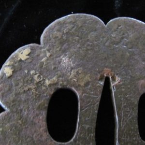 C288. Iron Tsuba with Soft Metal, Nara Kaji Iekuni