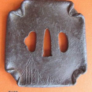 T168. Iron tsuba with Fuji-san