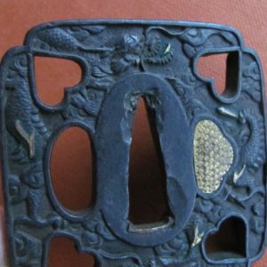 J127. Edo Umetada or Ito School Iron Tsuba