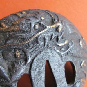 T412. Very Elaborate Iron Wangata Tsuba in Presentation Box