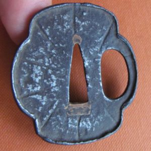 T411. Very Bony Iron Tanto Tsuba