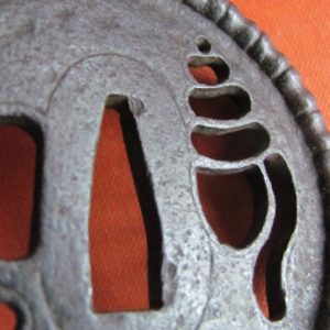 K105. Large, Heavy Iron Sukashi Tsuba