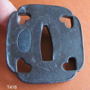 T416. Iron Boar’s Eye Sukashi Tsuba