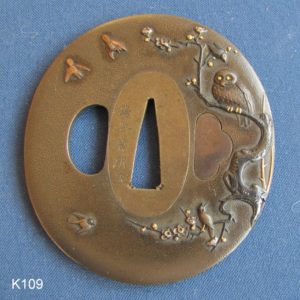 K109. Copper or Shibuichi Tsuba by Hiroaki