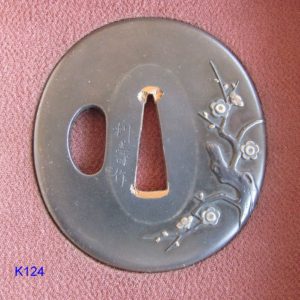 K124. Shakudo Tsuba by Nara Toshinaga