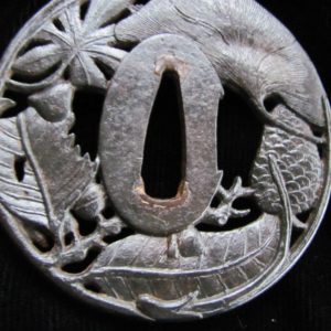 Q628. Finely Carved Sukashi Tsuba