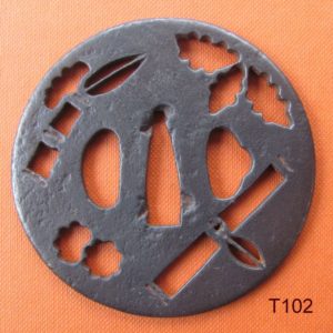 T102. Iron sukashi tsuba