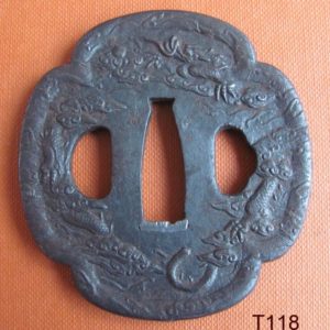 T118. Finely Carved Iron Tsuba