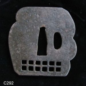 C292. Iron Tsuba of a Skull