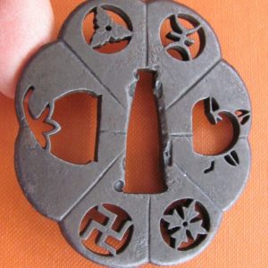 F118. Iron Tsuba with Mon Sukashi