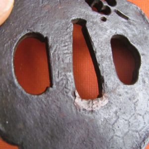 T425. Iron Sukashi Tsuba Signed Nobuie