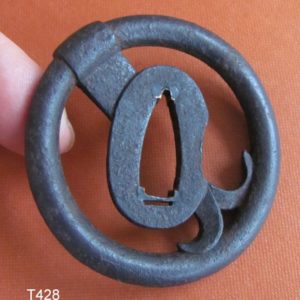 T428. Thick Iron Tsuba with Anchor