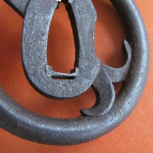 T428. Thick Iron Tsuba with Anchor