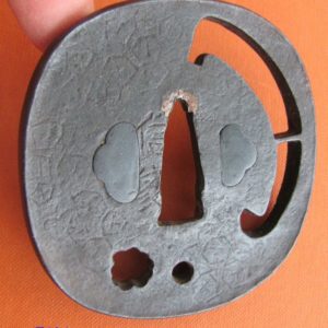 T184. Iron tsuba signed Nobuie