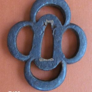 T429. Unusually Thick Iron Sukashi Tsuba